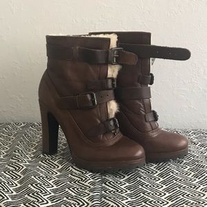 Dolce Vita leather and shearling boots sz 7 1/2